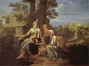 The Sacred Family in a landscape Poussin